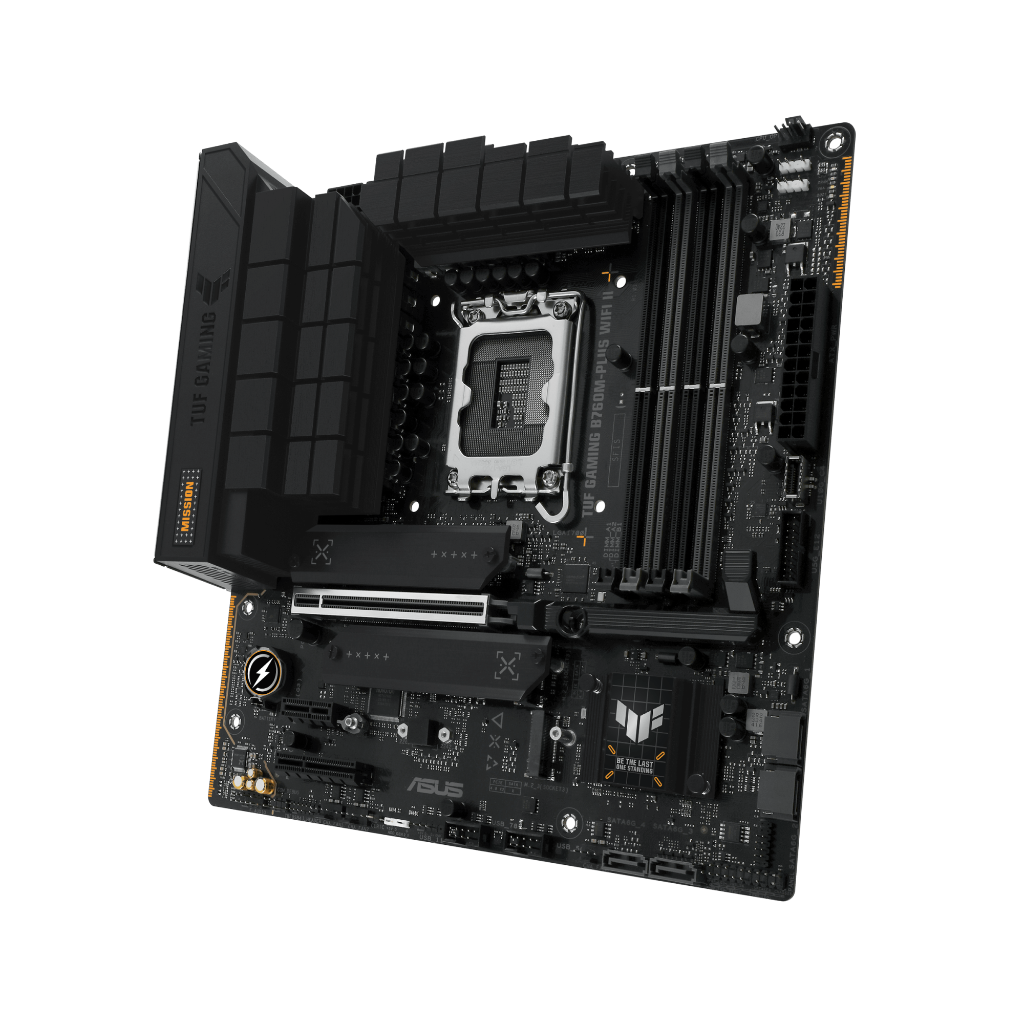 Материнская плата ASUS TUF GAMING B760M-PLUS WIFI II, LGA1700 4xDDR5 4xSATA3 3xM.2 RAID HDMI DP mATX
