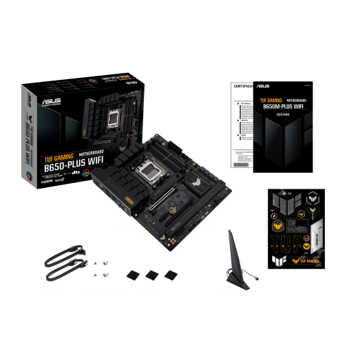 Материнская плата ASUS TUF GAMING B650-PLUS WIFI AM5 4xDDR5 4xSATA3 RAID 3xM.2 DP HDMI ATX