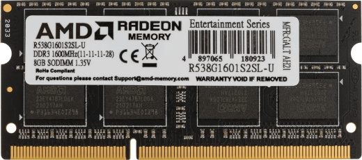 Оперативная память для ноутбука 8Gb DDR3L 1600MHz AMD Radeon R5 Entertainment Series R538G1601S2SL-U