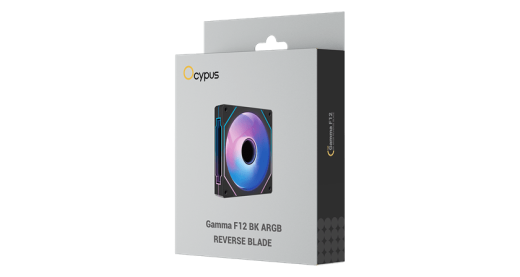 Вентилятор для корпуса Ocypus Gamma F12 BK ARGB REVERSE BLADE 120x120x25mm 800-1600RPM Черный