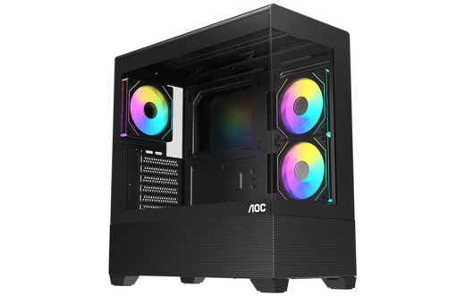 Корпус AOC CG393B 3F ATX/M-ATX/ITX 2xUSB(2.0/3.0) 1xType-C 1xAudio/Mic Черный AOC-CG393-BF3V1R0UD-G
