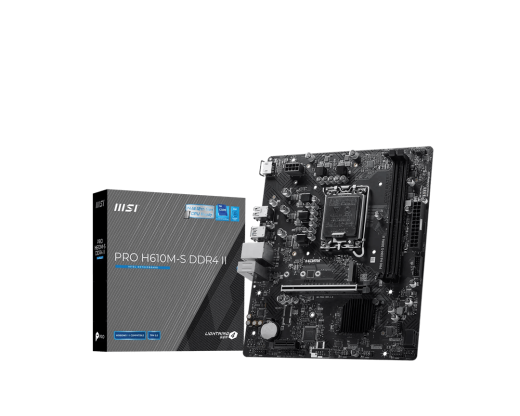 Материнская плата MSI PRO H610M-S DDR4 II LGA1700 H610 2xDDR4 2xSATA 1xM.2 1xHDMI mATX