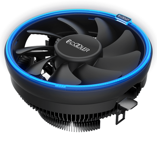 Вентилятор для процессора PCCooler E126M B Blue Led TDP 100W 4-pin 1700/1200/115x/AM5/AM4/AM3 Черный