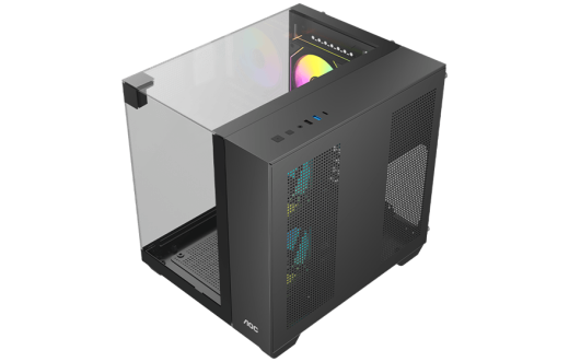 Корпус AOC CG389B 3F M-ATX/ITX 1xUSB2.0 1xUSB3.0 1xType-C 1xAudio/Mic Черный AOC-CG389-BF3V1R0T3-G