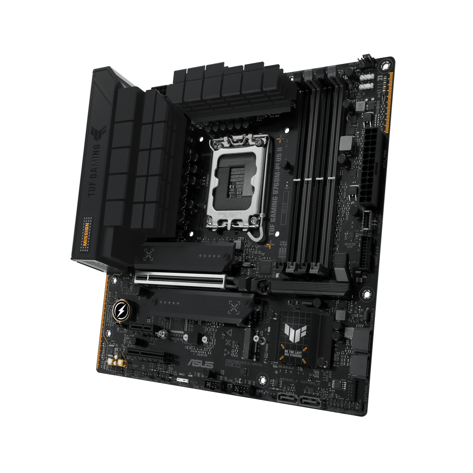 Материнская плата ASUS TUF GAMING B760M-PLUS II, LGA1700 4xDDR5 4xSATA3 3xM.2 RAID HDMI DP mATX