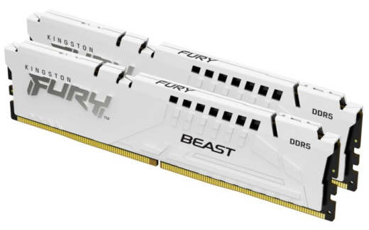Оперативная память  32GB Kit (2x16) DDR5 6000MHz Kingston FURY Beast White EXP CL30 KF560C30BWEK2-32