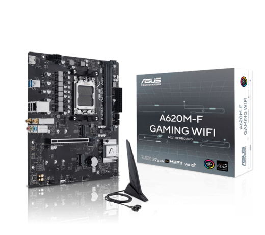 Материнская плата ASUS A620M-F GAMING WIFI AM5 2xDDR5 Non-SATA 2xM.2 HDMI mATX