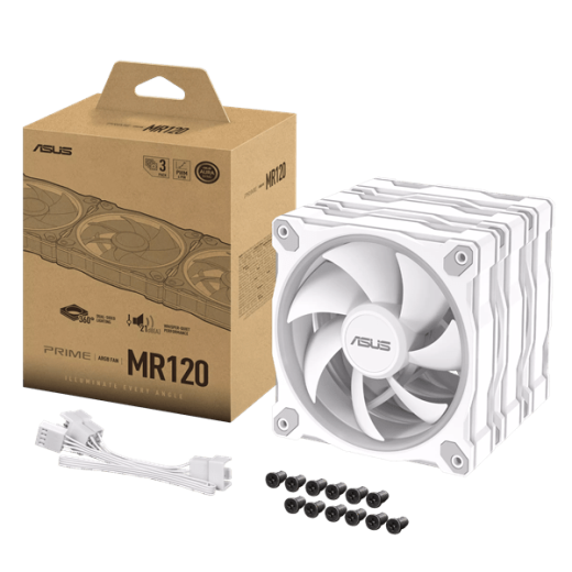 Вентилятор для корпуса ASUS PRIME MR120 FAN ARGB WHITE 3IN1 120x120x28 MR120-1/WH/3 IN 1//