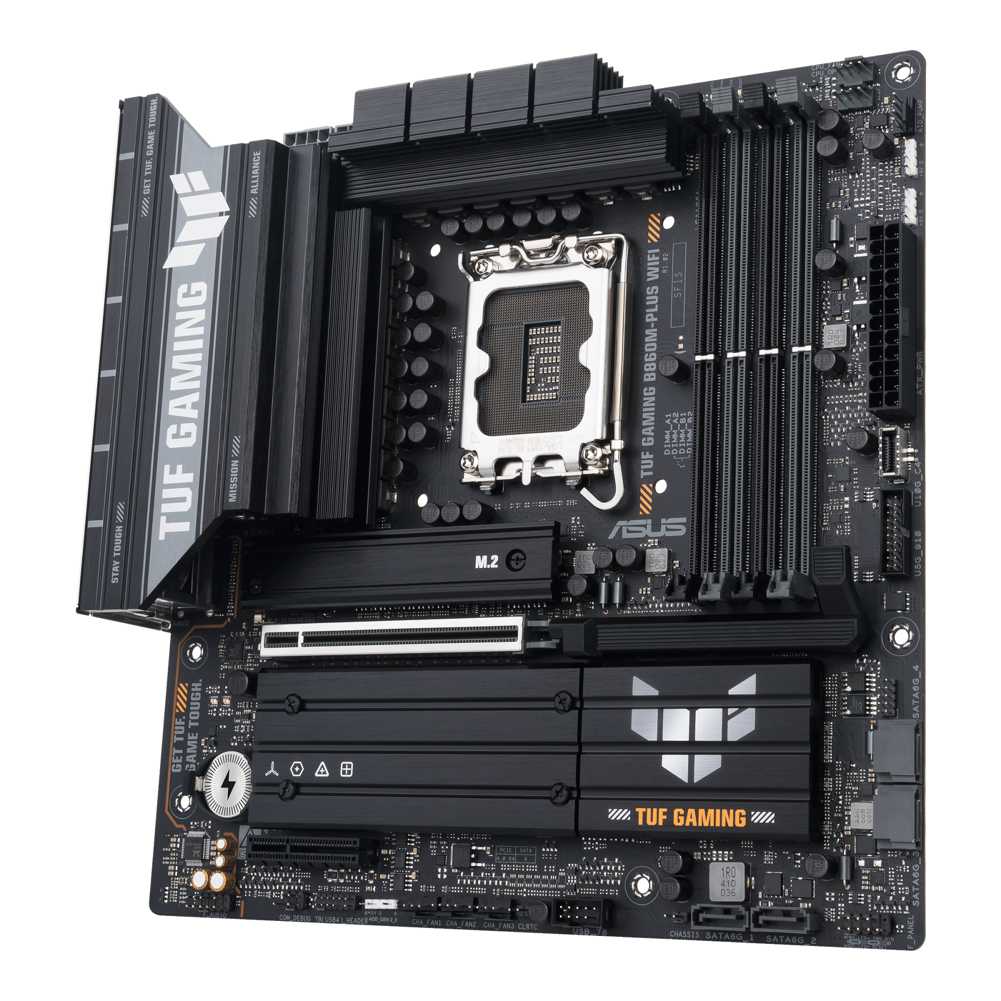 Материнская плата ASUS TUF GAMING B860M-PLUS WIFI, LGA1851 B860 4xDDR5 4xSATA 3xM.2 HDMI DP mATX
