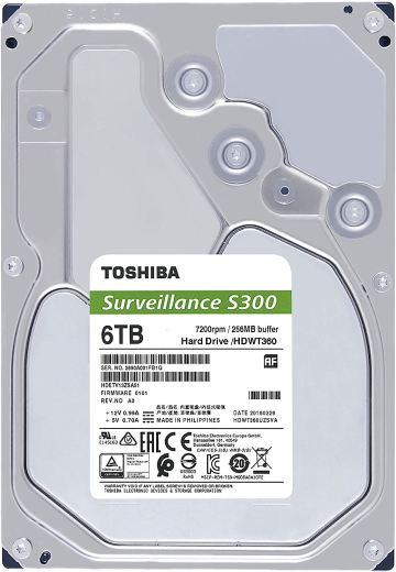 Жесткий диск для Видеонаблюдения HDD  6Tb TOSHIBA S300 Surveillance 5400rpm SATA3 3,5" HDWT860UZSVA