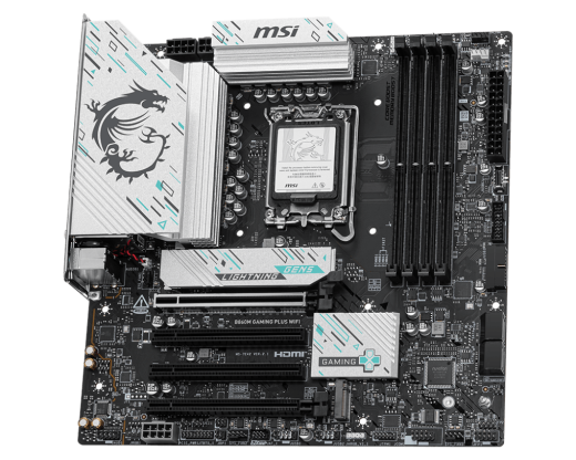 Материнская плата MSI B860M GAMING PLUS WIFI LGA1851 4xDDR5 4xSATA3 RAID 3xM.2 HDMI DP 2xType-C mATX