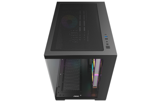 Корпус AOC CG392B 3F M-ATX/ITX 1xUSB2.0 1xUSB3.0 1xType-C 1xAudio/Mic Черный AOC-CG392-BF3V2R0T2-G