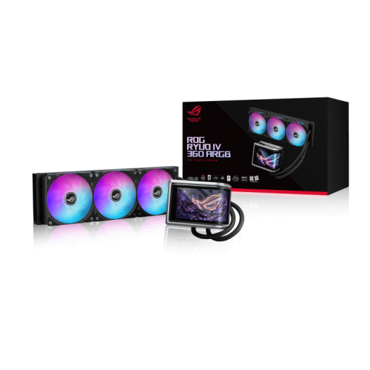 Водяное охлаждение CPU Asus ROG RYUO IV 360 ARGB, 3x120mm Liquid CPU Cooler, AMOLED-display, Black