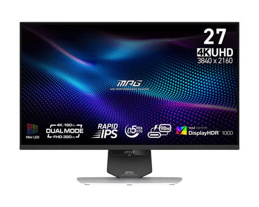 Монитор 27" MSI MPG 274URDFW E16M Rapid IPS 3840x2160 320/160Hz 0.5ms 1000cd/m2 1000:1 2xHDMI 1xDP