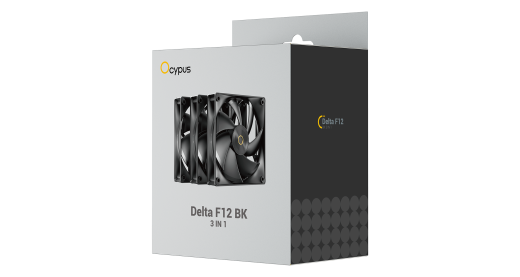 Вентилятор для корпуса Ocypus Delta F12 BK 3-IN-1 3x(120x120x25mm) 500-2000RPM 73CFM Черный