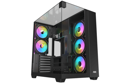 Корпус AOC CG409B 5F ATX/M-ATX/ITX 2xUSB3.0 1xType-C 1xAudio/Mic Черный AOC-CG409-BF5V1R0T3-G