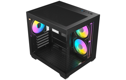 Корпус AOC CG381B 3F M-ATX/ITX 1xUSB2.0 1xUSB3.0 1xType-C 1xAudio/Mic Черный AOC-CG381-BF3V1R0T2-G