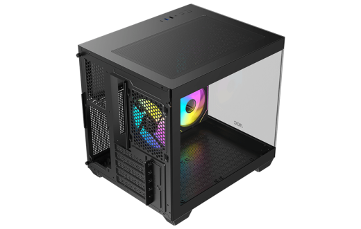 Корпус AOC CG381B 3F M-ATX/ITX 1xUSB2.0 1xUSB3.0 1xType-C 1xAudio/Mic Черный AOC-CG381-BF3V1R0T2-G