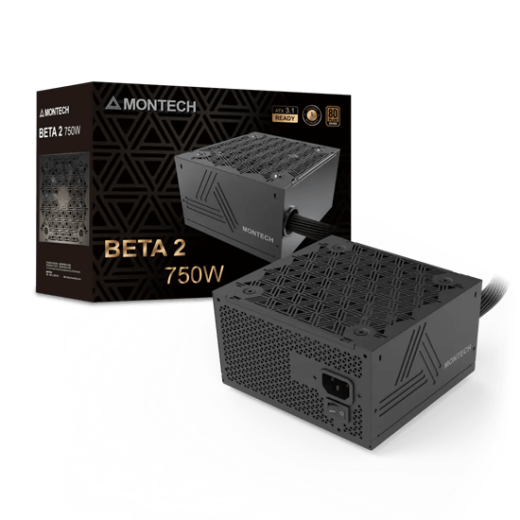 Блок питания Montech  750W, BETA 2 750W, Non Modular, ATX, 80+ BRONZE, КПД 90%, Fan 120mm, Черный