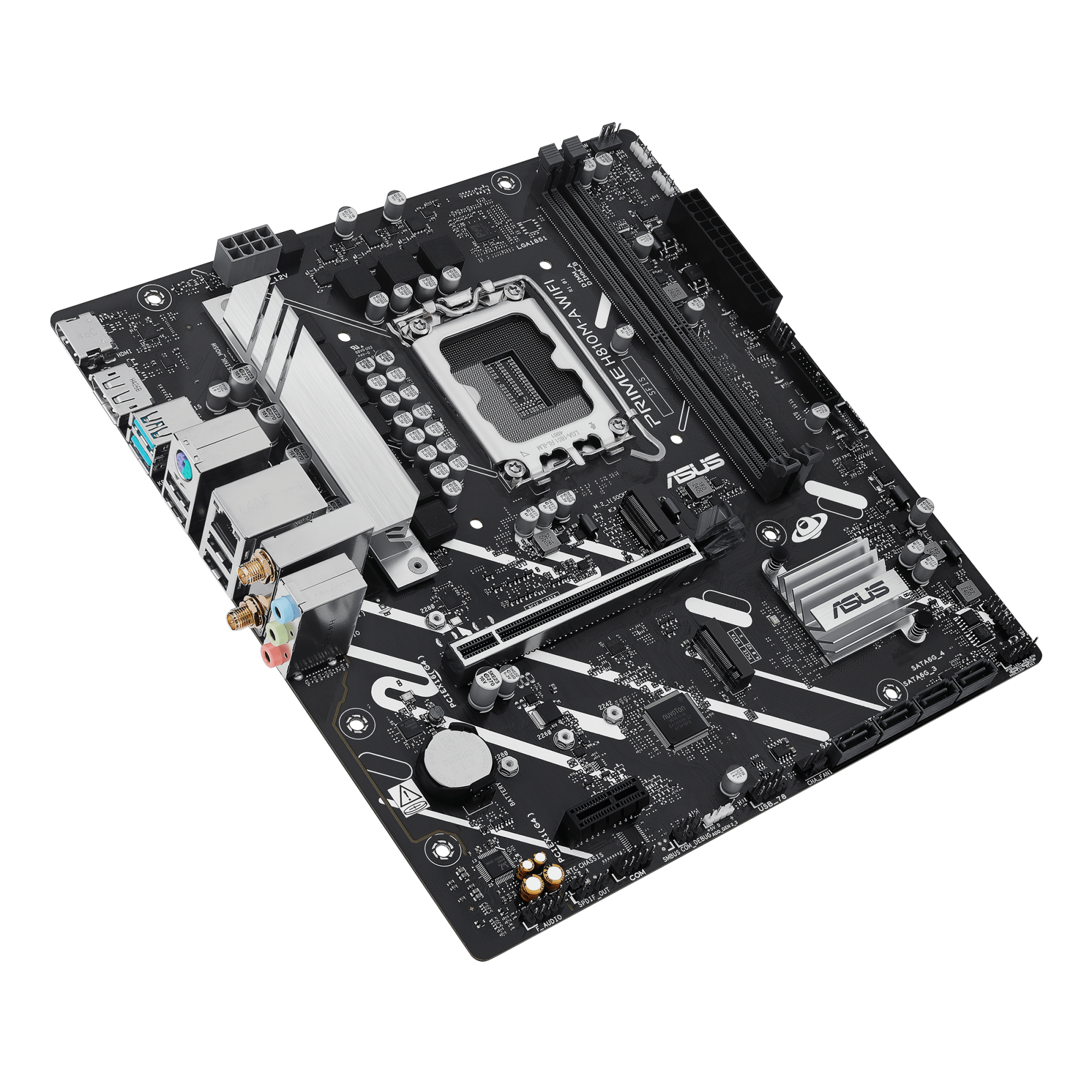 Материнская плата ASUS PRIME H810M-A WIFI, LGA1851 H810 2xDDR5 4xSATA 2xM.2 HDMI DP USB-C mATX