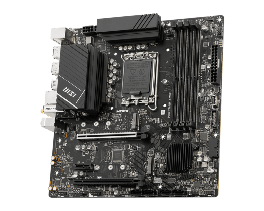 Материнская плата MSI PRO B760M-A WIFI LGA1700 4xDDR5 4xSATA3 RAID 2xM.2 2xHDMI 2xDP mATX