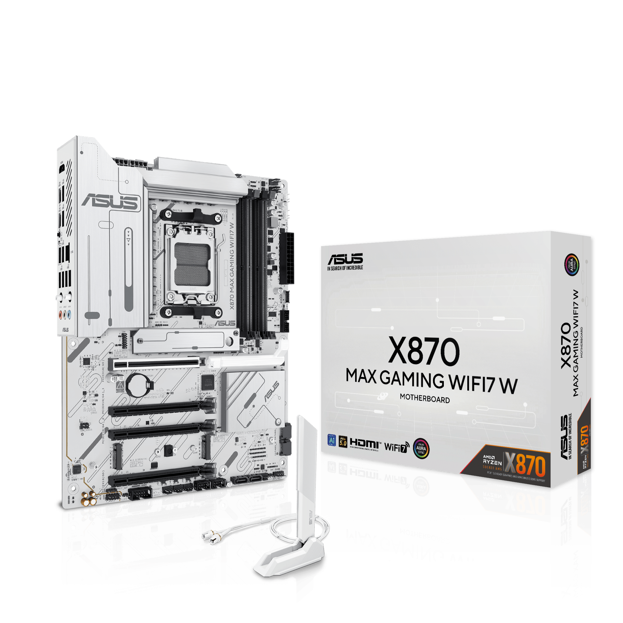 Материнская плата ASUS X870 MAX GAMING WIFI7 W AM5 4xDDR5 4xSATA3 RAID 3xM.2 HDMI 2xUSB-C ATX