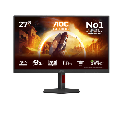 Монитор Игровой 27" AOC Q27G4SRU/01 IPS 2560x1440 320Hz 1ms 450cd/m 1000:1 2xHDMI 1xDP 2Wx2 Black