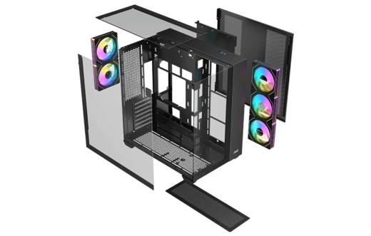 Корпус AOC CG409B 5F ATX/M-ATX/ITX 2xUSB3.0 1xType-C 1xAudio/Mic Черный AOC-CG409-BF5V1R0T3-G