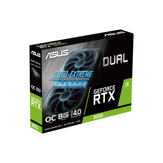Видеокарта ASUS GeForce RTX3050 OC GDDR6 8GB 128-bit HDMI 1xDVI 1xHDMI 1xDP DUAL-RTX3050-O8G-V2