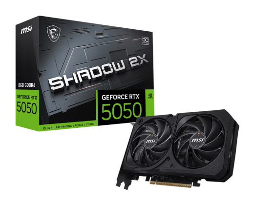 Видеокарта MSI GeForce RTX 5050 8G SHADOW 2X OC, 8G GDDR6 128bit 1xHDMI 3xDP G5050-8S2C