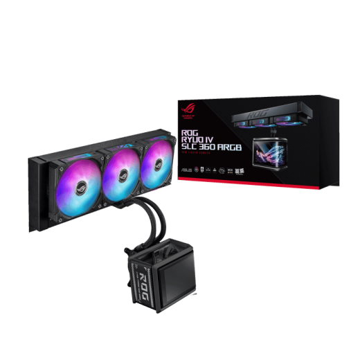 Водяное охлаждение CPU Asus ROG RYUO IV SLC 360 ARGB, 3x120mm, AMOLED-display, Black