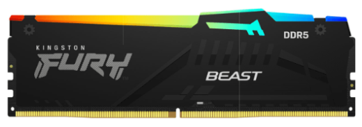 Оперативная память  16GB DDR5 5200MHz Kingston FURY Beast Black RGB PC5-41600 CL40 KF552C40BBA-16