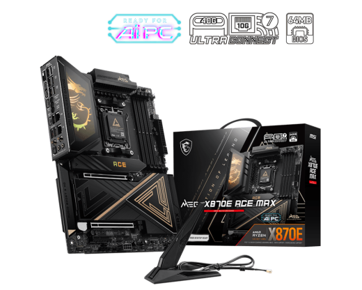 Материнская плата MSI MEG X870E ACE MAX AM5 4xDDR5 4xSATA3 RAID 5xM.2 4xType-C ATX