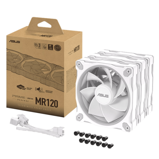 Вентилятор для корпуса ASUS PRIME MR120 FAN ARGB REVERSE WHITE 3IN1 120x120x28 MR120-1R/WH/3 IN 1//