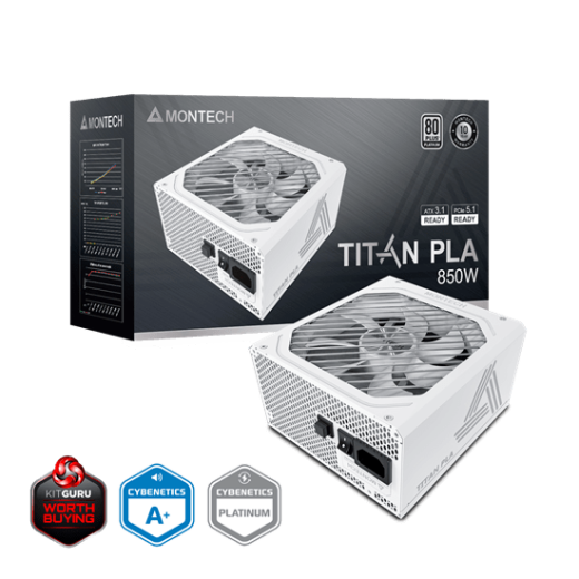 Блок питания Montech  850W, TITAN PLA 850W, Full Modular, 80+ PLATINUM, КПД 90%, Fan 135mm, Белый