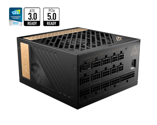 Блок питания MSI 1300W, MEG Ai1300P PCIE5, Full Modular, ATX, 80+ PLATINUM, >92%, Fan 120mm, Черный