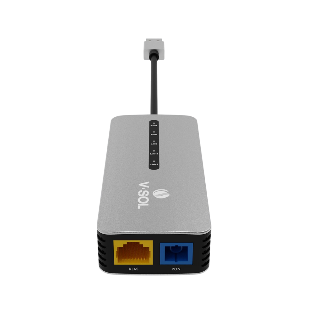 V-SOL V2802U — Портативный XPON ONT-терминал FTTD (1× 2.5GbE RJ45, 1× USB 3.0 Type-A/Type-C, SC/UPC)