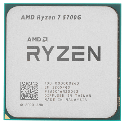 Процессор AMD Ryzen 7 5700G 3,8Гц (4,6ГГц Turbo) AM4 7nm 8/16/8 L2 4Mb L3 16Mb 65W OEM
