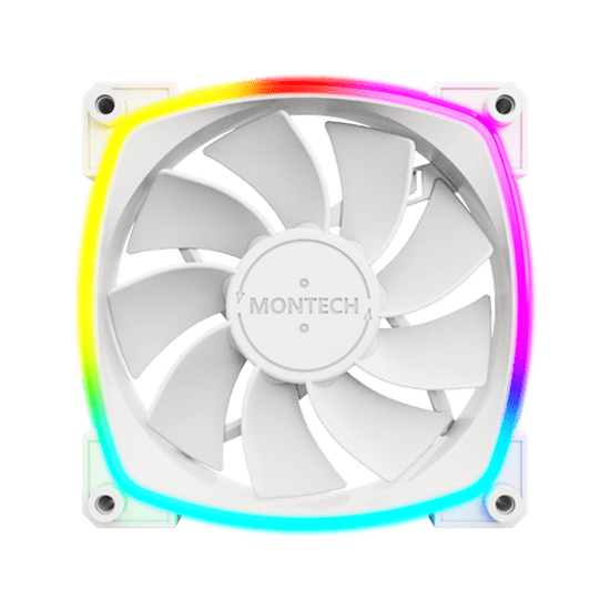 Вентилятор для корпуса Montech RX120 3 in 1 Pack (W) 3x(120x120x25mm)/800-1600RPM/59CFM/Rever Белый