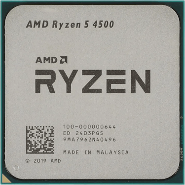 Процессор AMD Ryzen 5 4500 3,6Гц (4,1ГГц Turbo), AM4, 7nm, 6/12, L3 8Mb, 65W, OEM