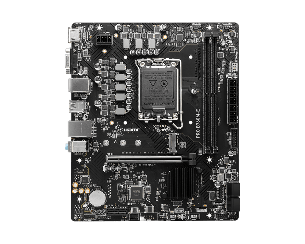 Материнская плата MSI PRO B760M-E LGA1700 2xDDR5 4xSATA3 M.2 VGA HDMI mATX