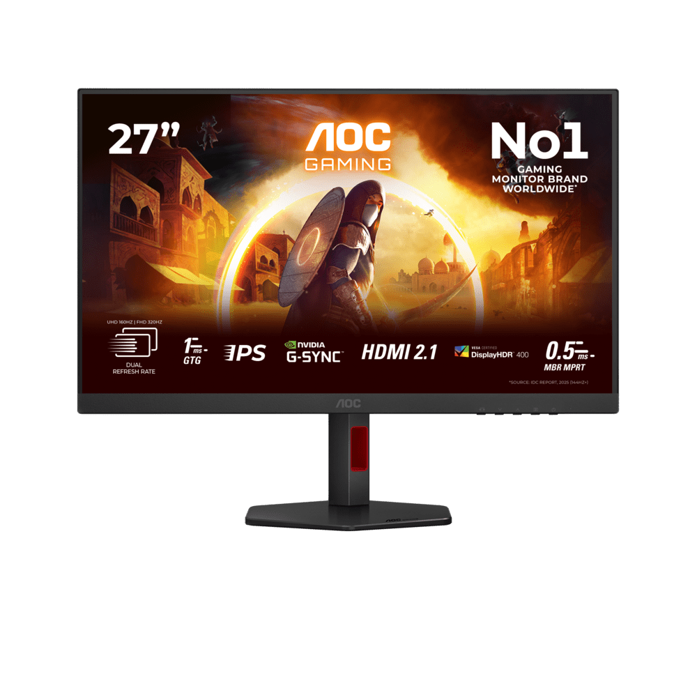 Монитор Игровой 27" AOC U27G4R IPS 3840x2160 160/320Hz 0,5/0,3ms 400cd/m2 1000:1 2xHDMI 1xDP Черный