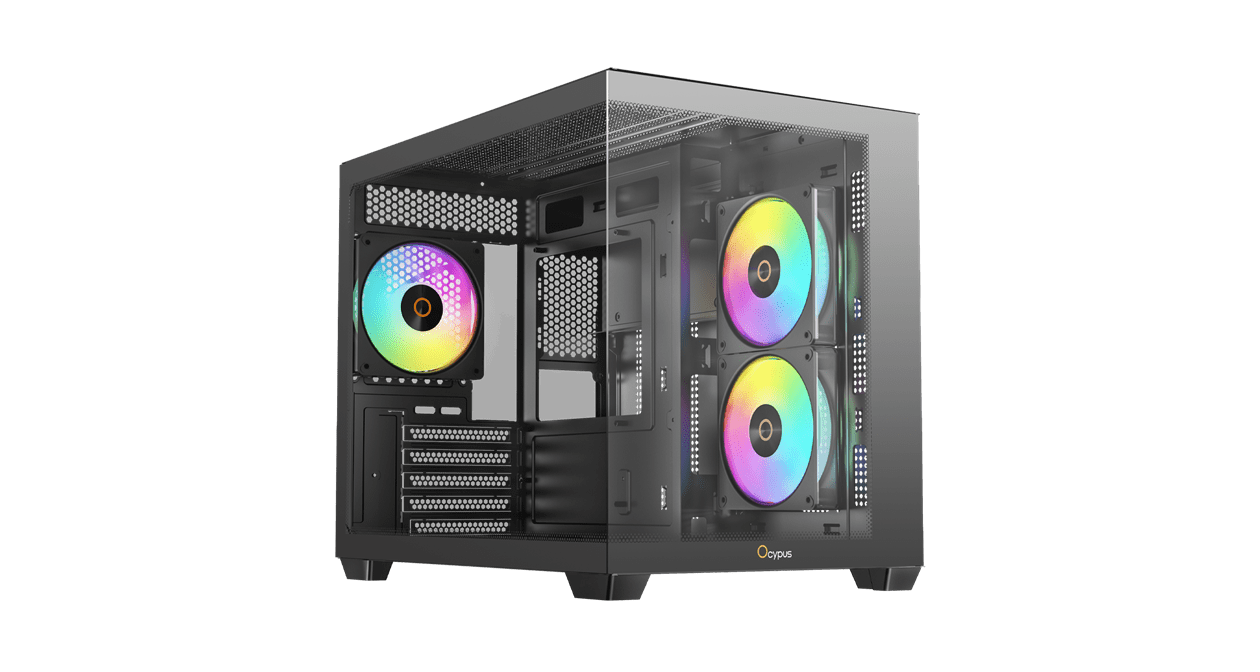 Корпус Ocypus Gamma C54 BK ARGB mATX/ITX 3xUSB Черный Gamma-C54-BKD300XX-GL