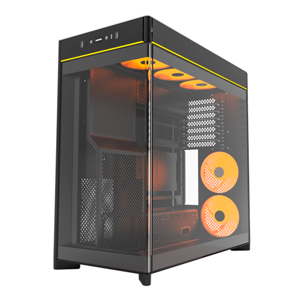 Корпус Montech HS02 PRO (B) ATX/Micro-ATX/Mini-ITX (Back-Connected MB) 2xUSB 1xType-C 1xAudio Черный
