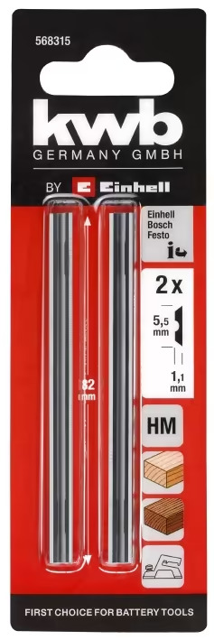 Лезвия для электрического рубанка Einhell 2 HM-Wendemes. 5,5x82,0x1,1 (49568315)