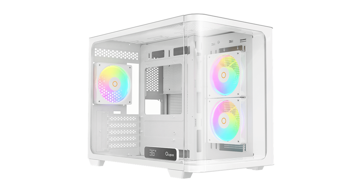 Корпус Ocypus Iota C50 WH Curve ARGB Digital mATX/ITX 2xUSB Type-C Белый Iota-C50-WHD300CD-GL