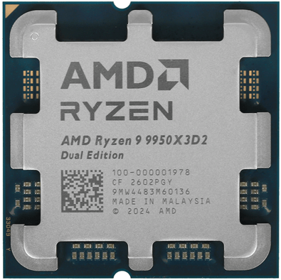 Процессор AMD Ryzen 9 9950X3D2 4,3ГГц (5,6ГГц Turbo) 16C/32T 192MB L3 200W AM5 OEM 100-000001978