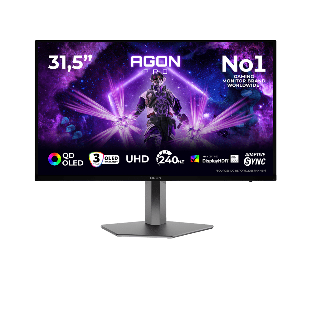Монитор Игровой 31.5" AOC AG326UZD2 QD-OLED 3840x2160 240Hz 0,03ms 1000cd/m2 2xHDMI 1xDP 1xUSBC 2x8W