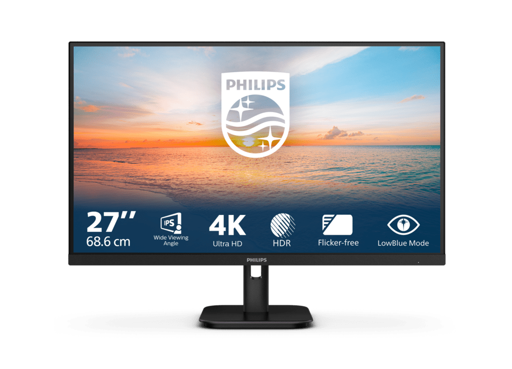 Монитор 27" PHILIPS 27E1N1800A/00/01 IPS 3840x2160 60Hz 4мс 350кд/м 1000:1 2xHDMI 1xDP Черный