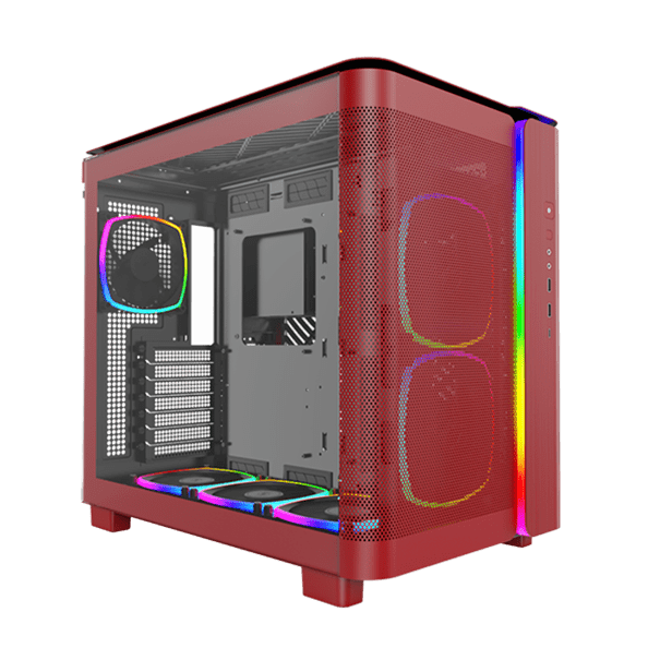 Корпус Montech KING 95 PRO (Red) ATX/Micro-ATX/Mini-ITX 2xUSB3.0 1xType-C 1xAudio 1xMic Красный
